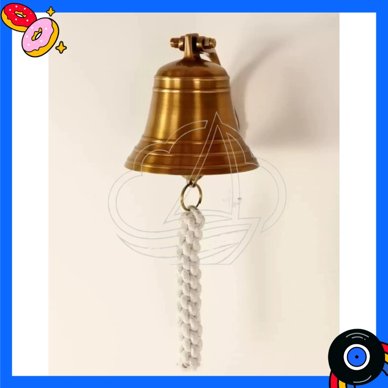 Imported Indian Brass Bell Retro Doorbell Wall Hanging Wind Chime for Home Door Decor