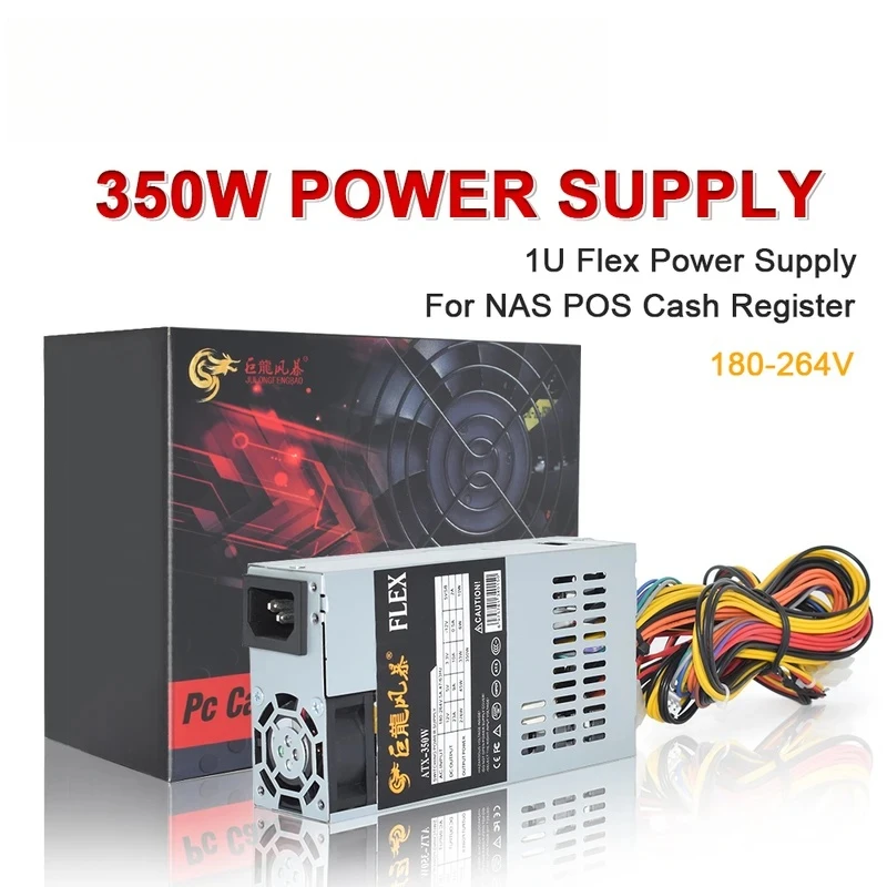 CHJJULONGFENGBAO New ATX 350W PSU For NAS POS Cash Register Machine 180-264V 24Pin For Mini ITX Case Small 1U Flex PC Power Supp