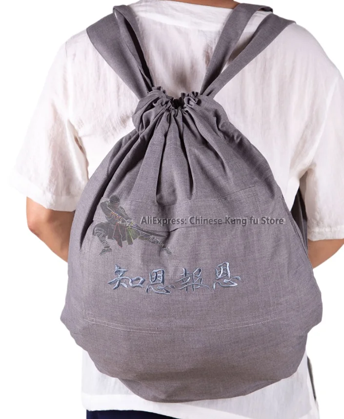 Men's Women's Beautiful Buddhist Monk Bag Zen Meditation Backpack with Embroidery