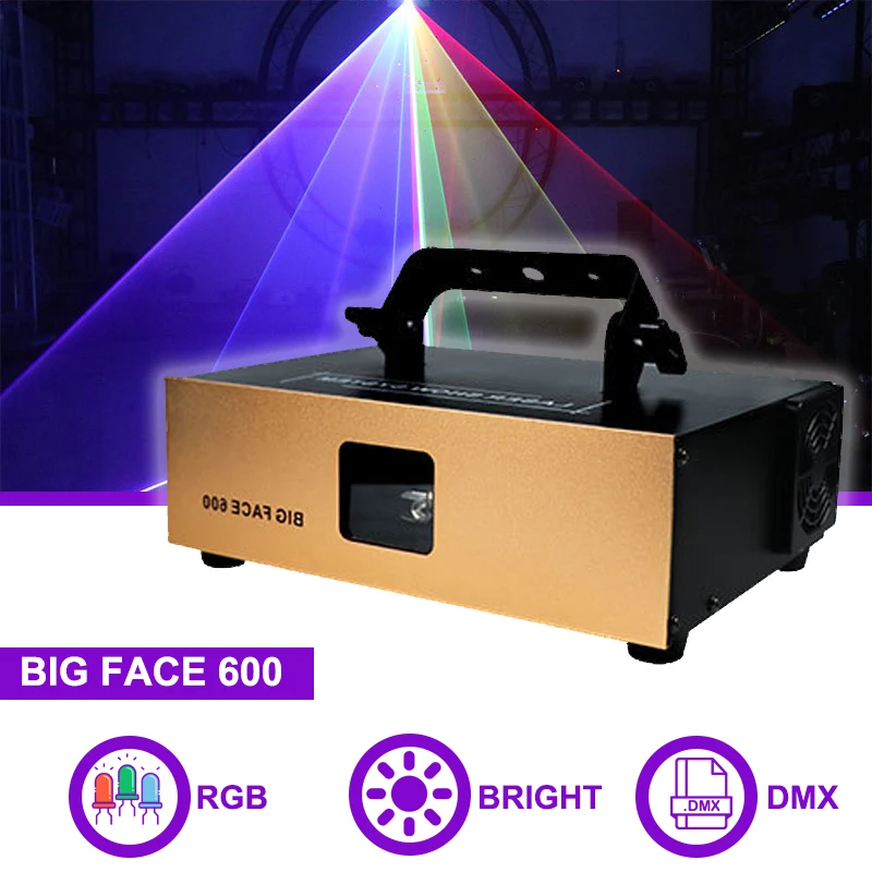 Sunart 0.6W-3W RGB Laser Projector Golden Siver Case Stage Effect Lighting For DJ Disco Parties Night Clubs BarsDMX Fixture