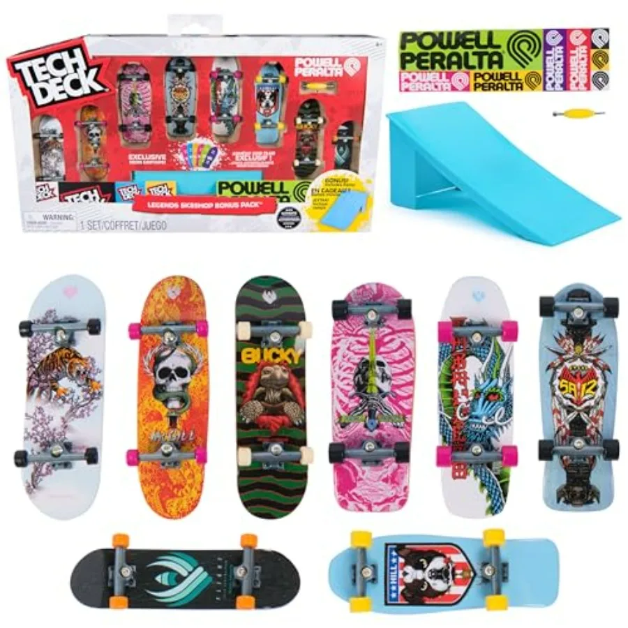 

TECH Deck, Powell Peralta Legends SK8Shop Bonus Pack with Ramp, Collectible and Customizable Mini Skateboards, Toys for Ages 6