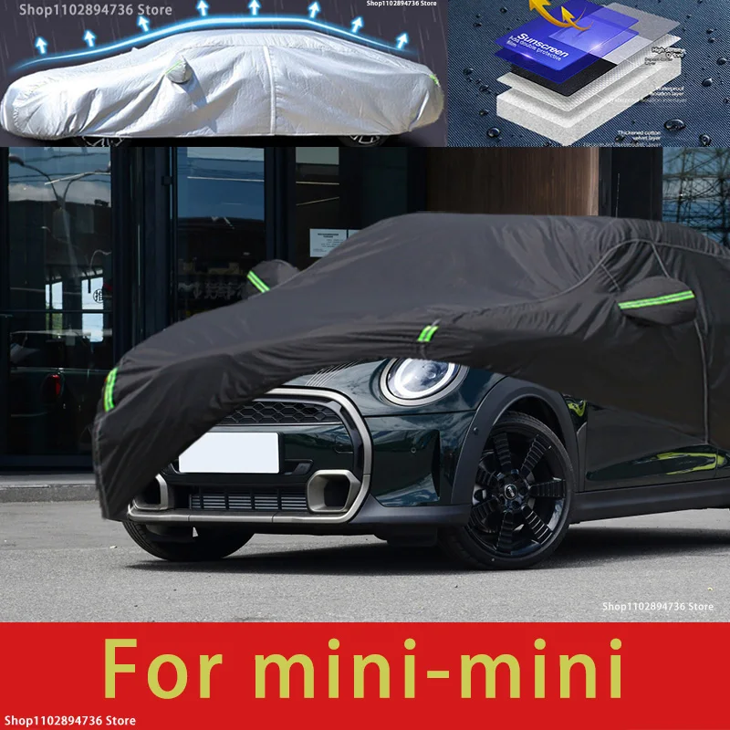 

Для BMW MINI Fit наружная защита автомобиля чехлы для снега солнцезащитный водонепроницаемый пыленепроницаемый внешний черный чехол для автомобиля