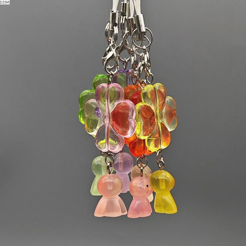 

Cellphone Strap Sunny Doll Phone Charms Key Chain Y2K Sweet Mobile Phone Lanyard Lucky Kawaii Leaf Clover Pendant Women Girls