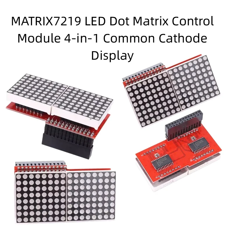 MAX7219 4-in-1 LED Dot Matrix Display Module Common Cathode LED Matrix Control Module for Arduino Microcontroller Project