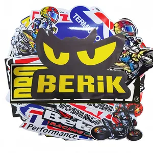 40/80/120pcsランダムオートバイ装飾用ステッカーデカールバイクヘルメットタンクレーシングスポンサーロゴ川崎ホンダヤマハBMW 12ベストセールスビニールデカール-5