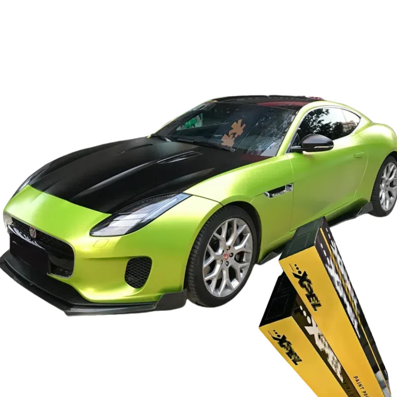 

XPEL PET Electro Optical Metal Lemon Green Car Color Change Changing Paint Protection Vinyl Stickers Decals Wraps Films Roll