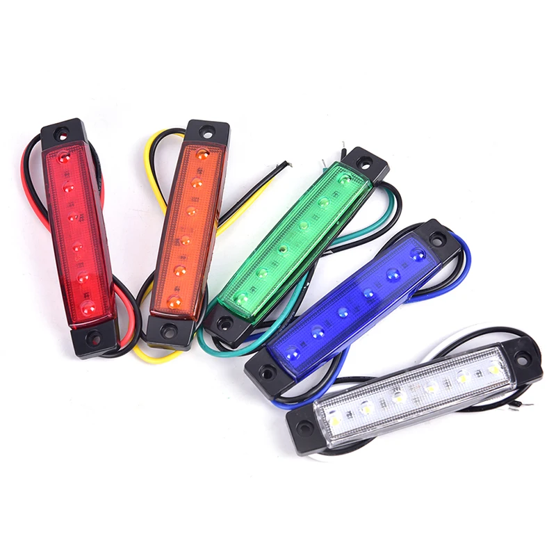texture 1PC 12V 6LEDS Lorry Side Marker Indicator Low Led Trailer Light Rear Side Lamp Turn signal lights, truck side lights