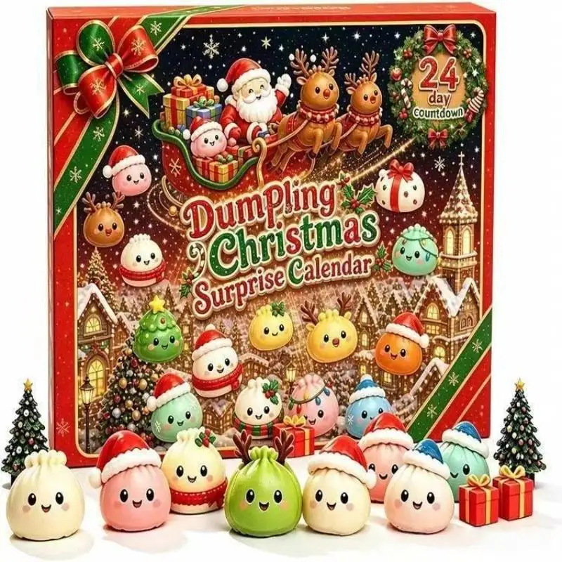 24Pcs Christmas Dumpling Advent Calendar Anxiety Relief  Toys for Kids Xmas Stocking Stuffers