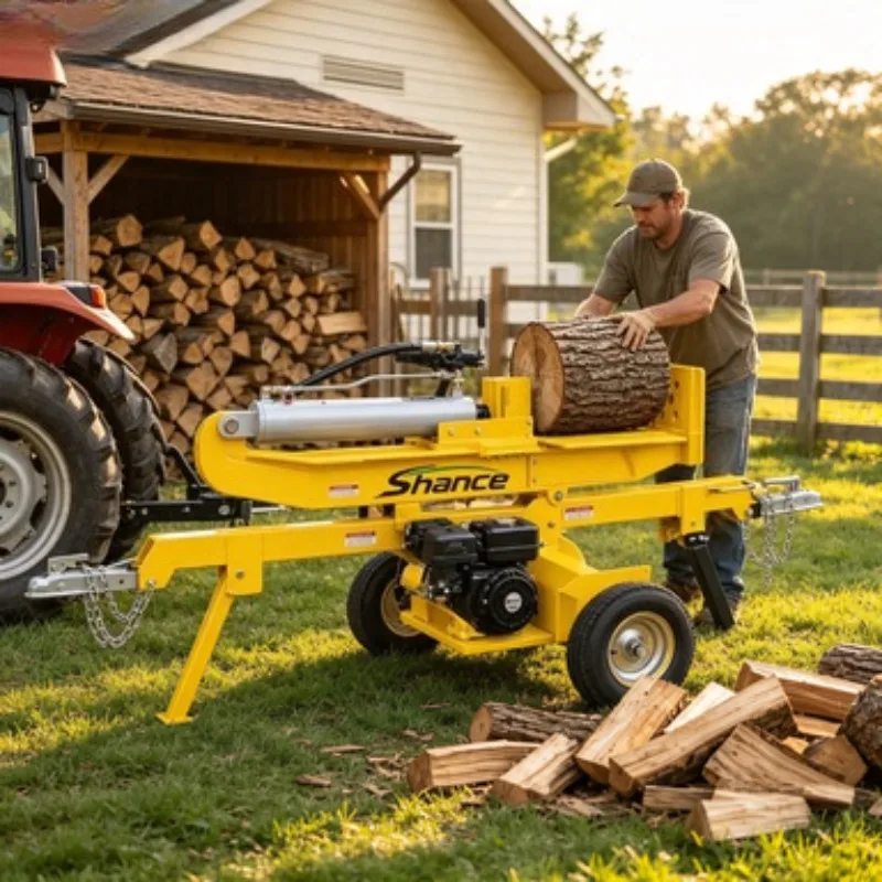 Electric Hydraulic Log Splitter 35 Ton Heavy Duty Wood Cutting Machine Firewood Processor for Commercial Forestry Equipment CE