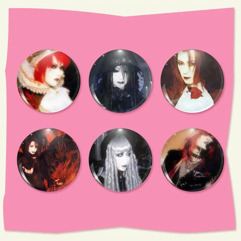 MALICE MIZER Snap-in Pins Cartoon Character Round Creative Brooches for Backpack Accessories Jewelry Gifts