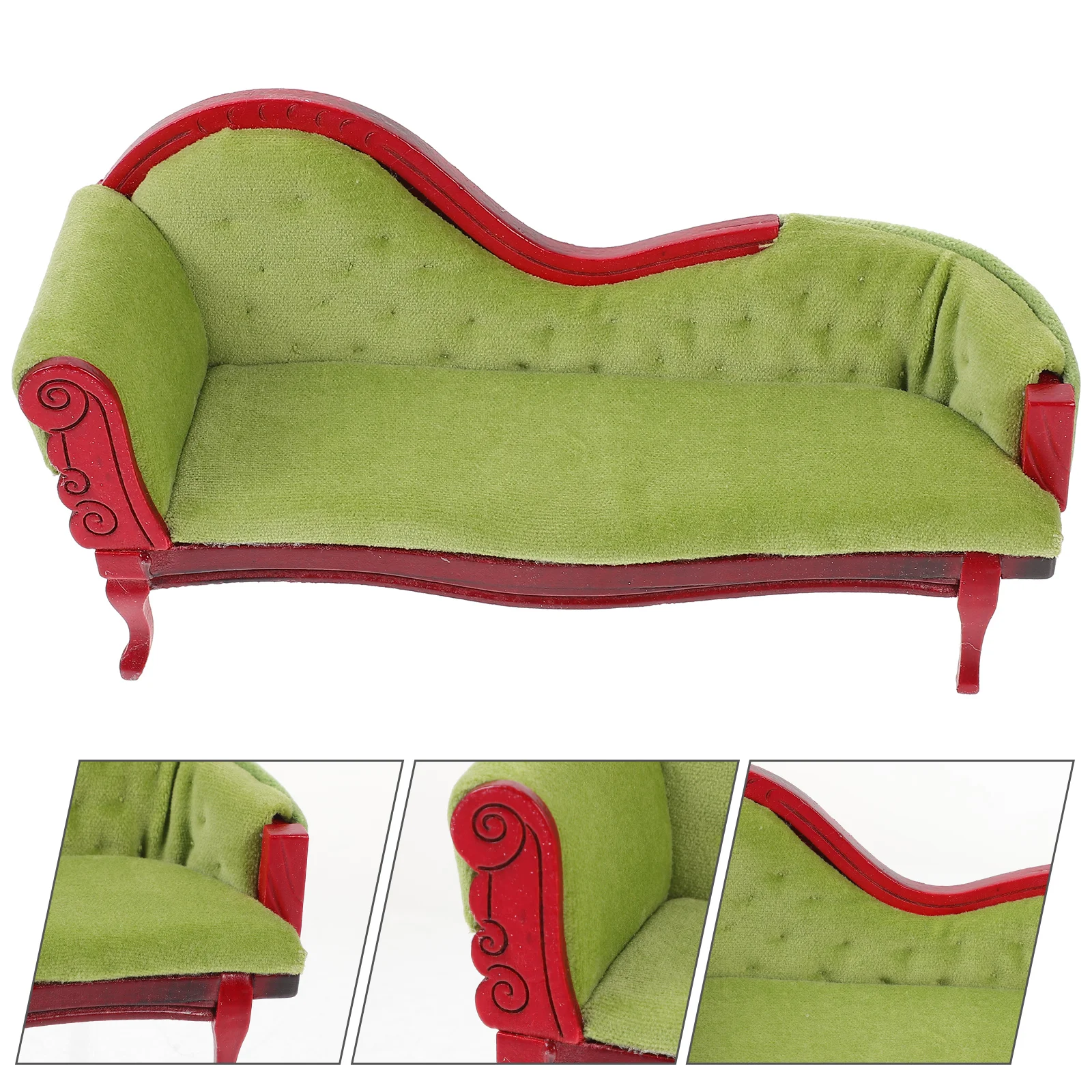 Houses for Girls Dollhouse Sofa Accessories Couch Light Green Cloth Tiny Furniture