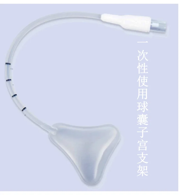 Disposable balloon uterine stent for gynecological and obstetric postoperative uterine cavity hemostasis with triangular filling