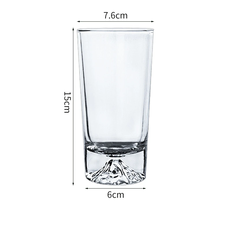 Japanese Mount Fuji Glass Cup Snow Mountain Cup Whiskey Glass Transparent Water Cup and Foreign Wine Cup