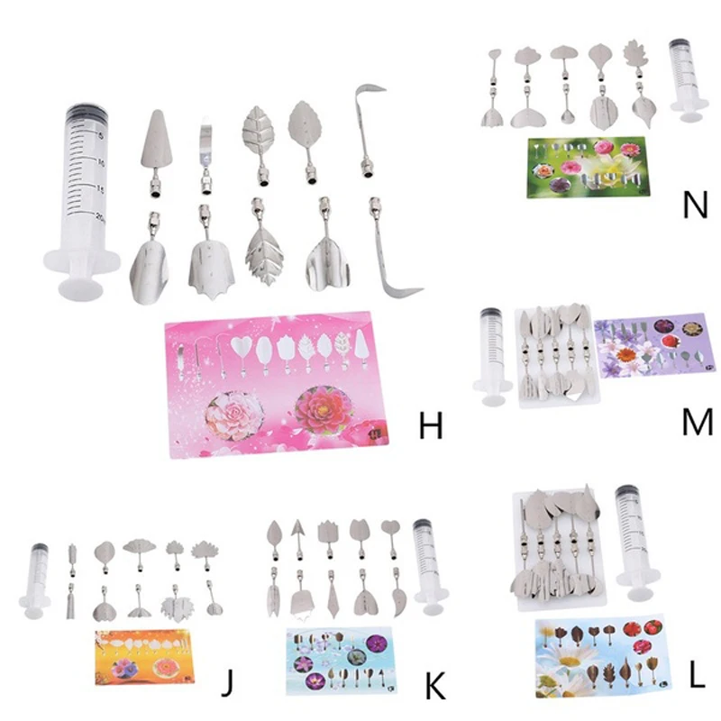 Baking Cake Tools 3D Gelatin Jelly Art Pudding Flowers Cake Decorating Tools Needle Tools Stainless Steel Nozzle Syringe Kit