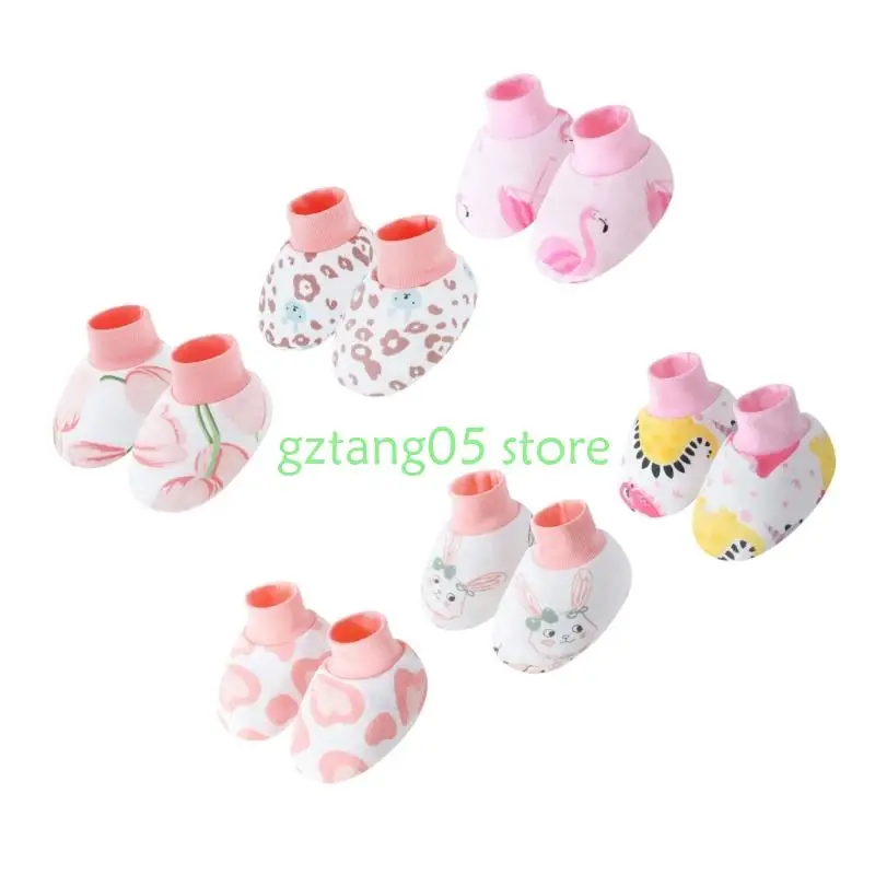 57EE 6 par skarpetek dziecięcych unisex Miękka bawełna Zestaw butów halowych Elastyczne krawędzie Piękny wzór Projektowanie na w