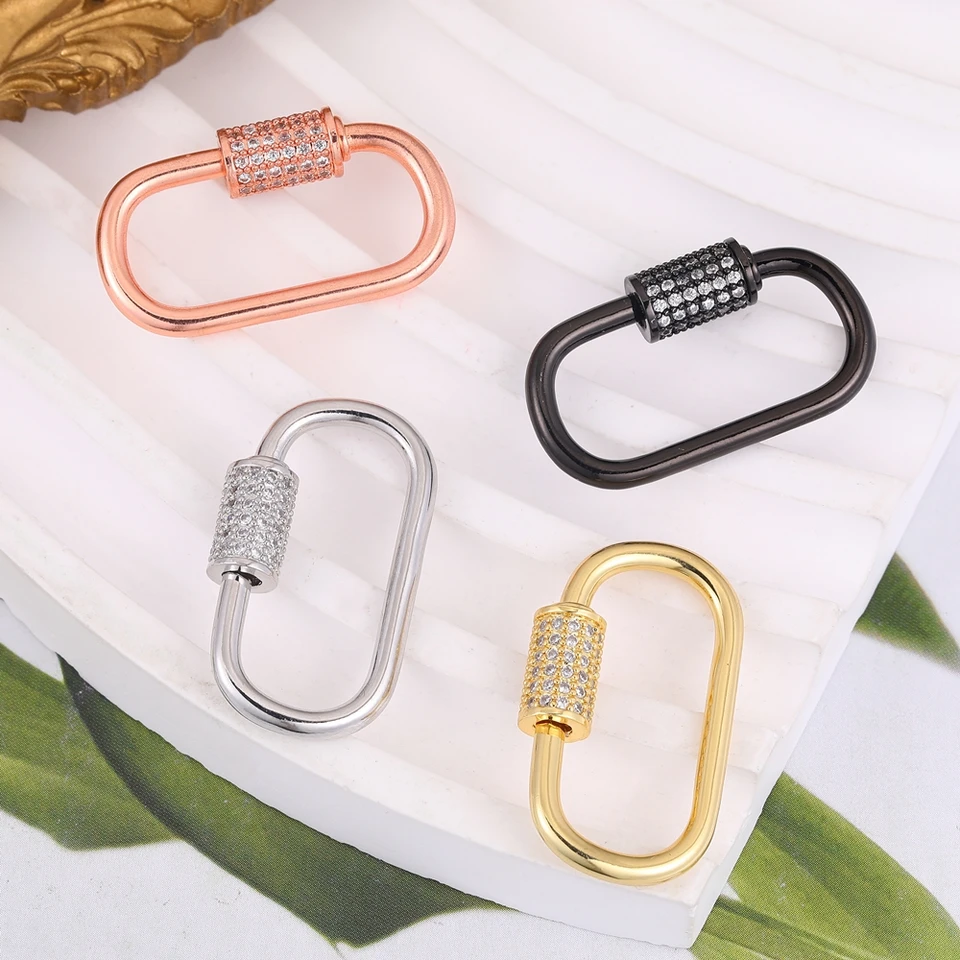 Juya 18K Gold Plated Decorative Love Heart Spiral Bolt Carabiner