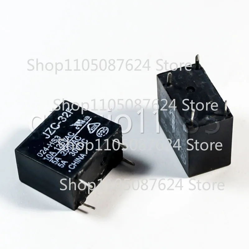 ZZZ 10pcs Power Relay SPST 5A 250VAC/30VDC JZC-32F-024-HS