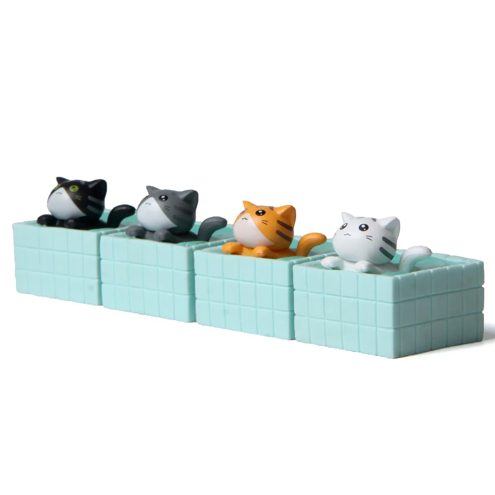 Bath Series Models Tub Cat Pets Toy Figures Model Microlandschaft Gardening Landscape Kitten Doll Pussy Figures Table Ornaments