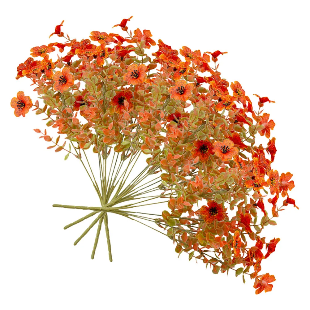 

5pcs Artificial Fall Flowers Orange Small Daisy Faux Stems For Home Decor Wedding Centerpieces Outdoor Yard Autumn Arrangements