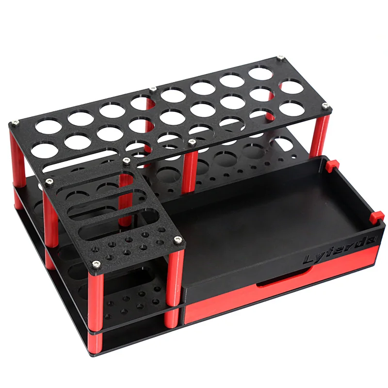 Rack di stoccaggio per strumenti di riparazione modello RC |     Supporto per il riempimento dell'olio dell'ammortizzatore + porta cacciavite e cassetta degli attrezzi |     Adatto per auto telecomandate/modelli di barche/modelli di aerei