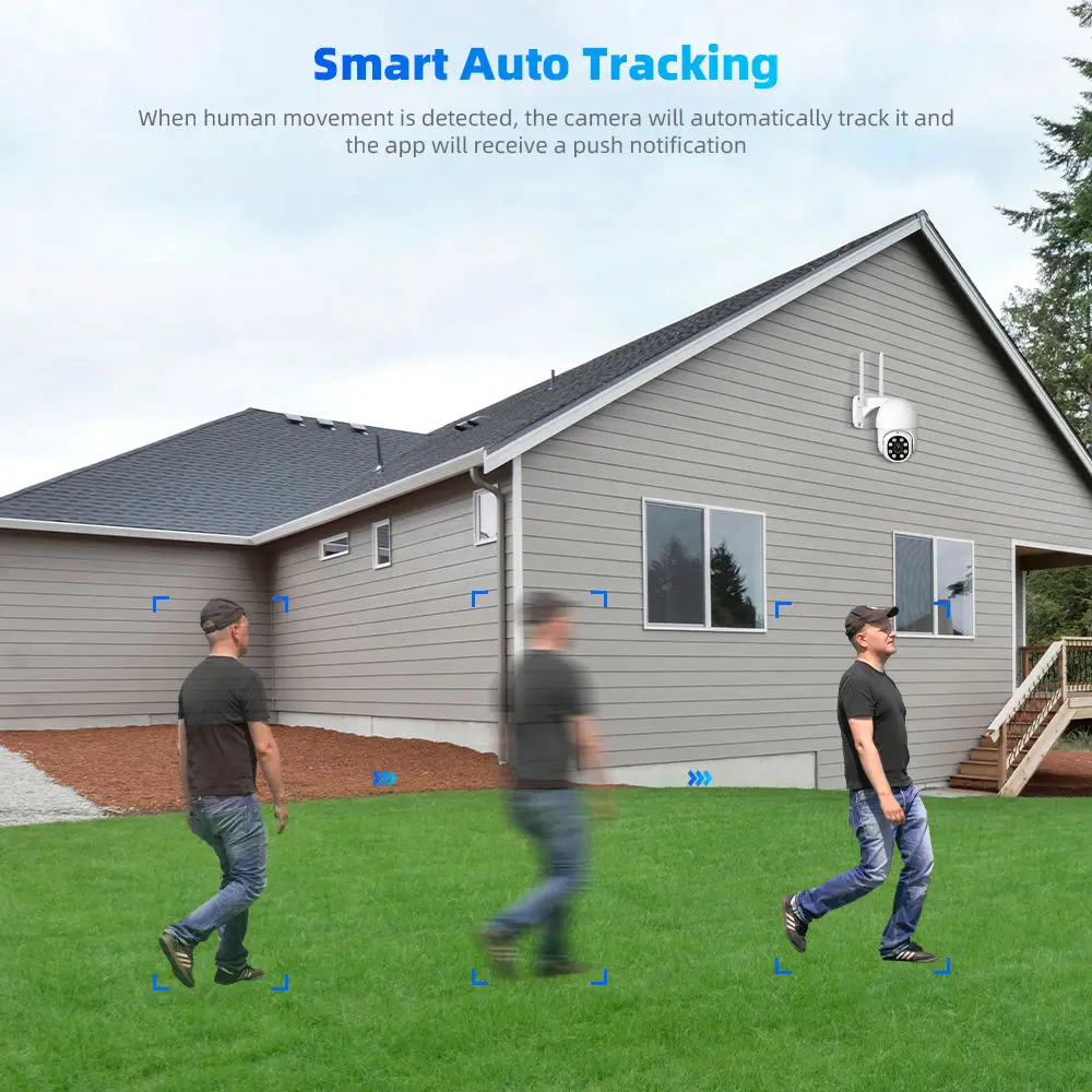 نظام مراقبة خارجي واي فاي لاسلكي عالي الدقة ذو 8 قنوات مع صوت 6 مليون بكسل شاشة مراقبة عن بعد لتخزين البيانات السحابية #1