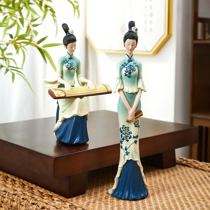 

30cm Simulation Resin Ancient Chinese Style Female Soldier Toys Model Classical Ornament Desktop Decoration Collection Gift