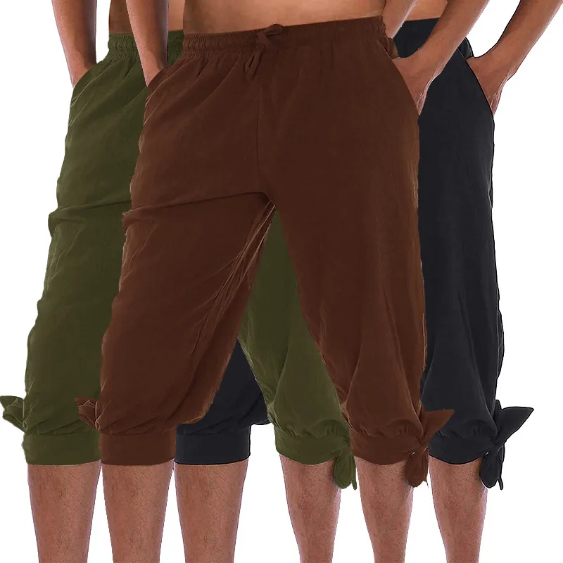 

Брюки в стиле Ренессанс, сценический костюм, брюки пять четвертей, средневековый наряд слуги, Хэллоуин, COS Play, свободные брюки...