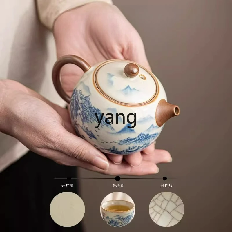 LTTM Travel Tea Set Outdoor Portable Ceramic Kung Fu Teapot Teacup Storage Bag