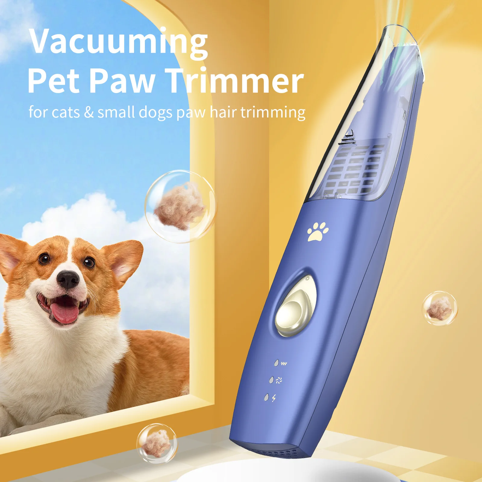 Pet hair sucking clipper Dog shaver Cat shaving foot hair Powerful suction cat foot hair trimmer Silent electric fader