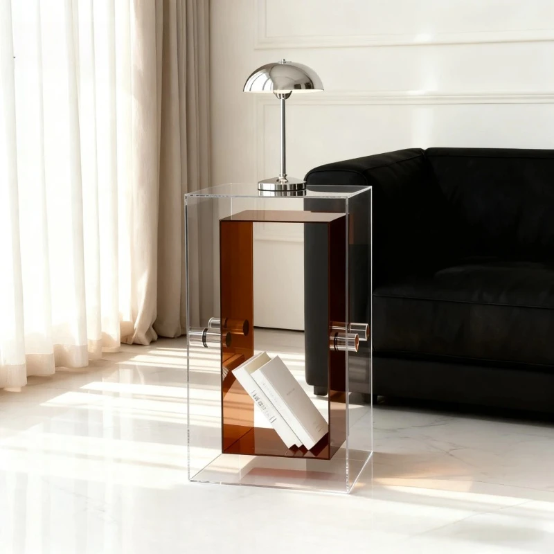 Acrylic sofa side few simple bedroom rack bedside table creative corner few living room coffee table storage rack