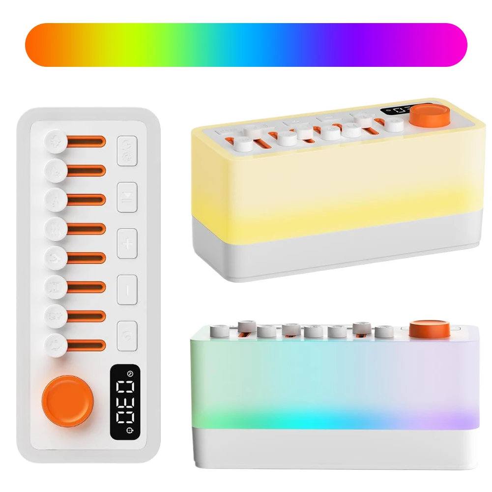 

Sound Machine Portable Dimmable Night Light with 8 Nature Sounds Bluetooth-compatible Speaker Timing for Babies Kids Adults