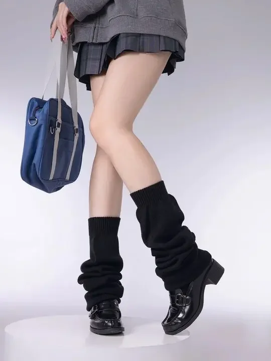 ロリータソックス 可愛い フレアニット ロングウォーマー フットカバー 白 黒 アームウォーマー レッグカワイイ JK 秋 カーフゲイター スイートレッグウォーマー