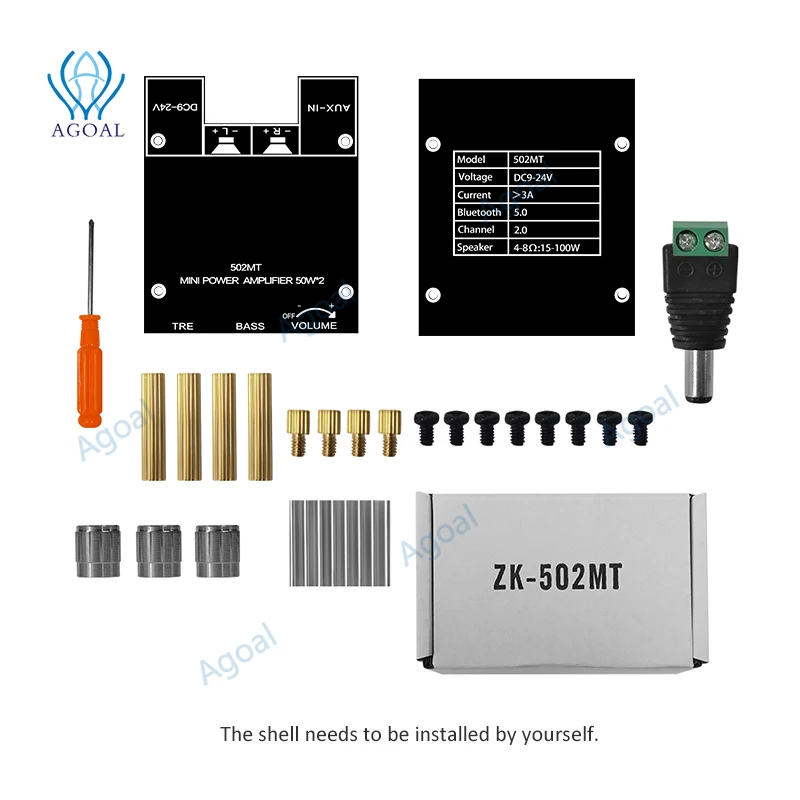 

ZK-502MT Bluetooth 5.0 Subwoofer Amplifier Board 2.0 Channel High Power Audio Stereo Amplifier Board 2X50W Bass AMP