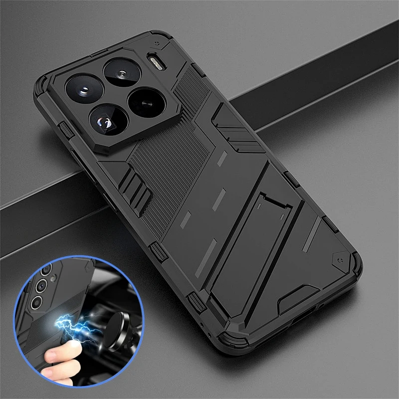 Shockproof Armor Funda For Xiaomi 15 Pro Magnetic Holder Stand PC Phone Case For Xiomi Mi 15 Xiaomi15 15Pro Mi15 Pro Back Cover