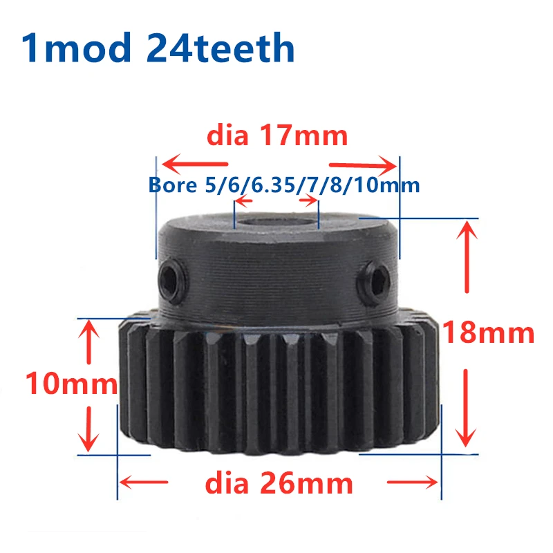 16pcs 1mod rack 20x20x1000mm +6pcs 1Mod 24teeth bore 10mm pinion 45 steel gear metal gear