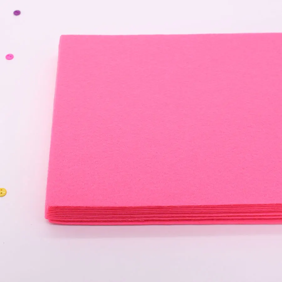 Tecido de Feltro Rosa Pêssego Rígido de 2mm em Poliéster para Artesanato DIY Costura Manual Fieltro Entretela