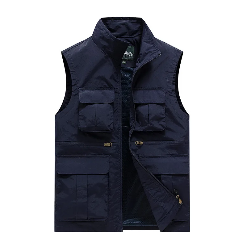 Men Sleeveless Jacket Hunting Hiking Fishing Multi-pocket Photographer Coat Outdoor Leisure Male Thin Cargo Jacket Vests M-8XL