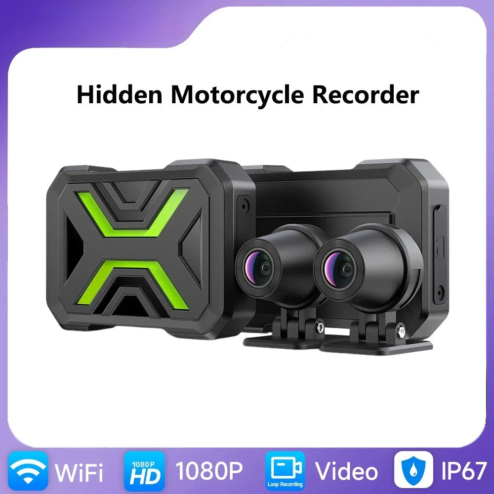 

Dual 1080P Motorcycle DVR webcam way for motorcycle Waterproof Action Camera Front & Rearview Dash Cam WiFi Smart Connect