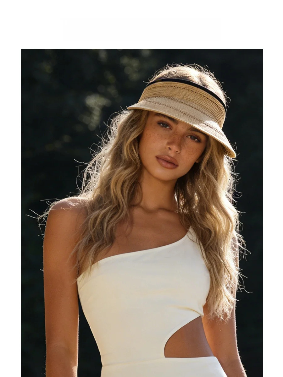 sun-protection-wide-brim-straw-hat-woven-design-empty-top-hat-large-size-and-width-version-sunshade-cap-for-men-and-women