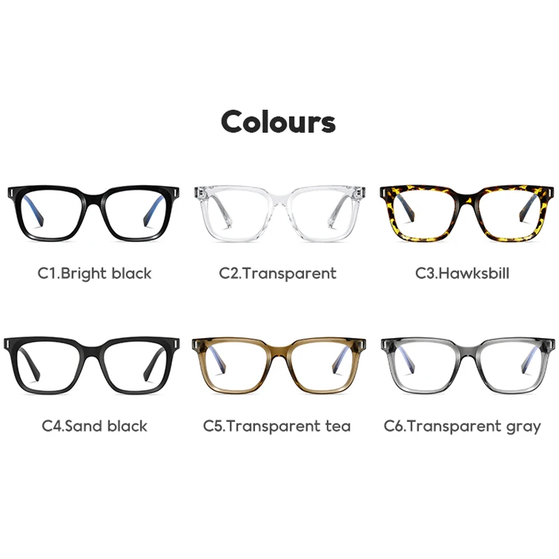 KIZN خمر قصر النظر نظارات سماكة الإطار مربع TR90 النساء الرجال مكافحة الضوء الأزرق وصفة طبية البصريات نظارات -0.50 إلى -10