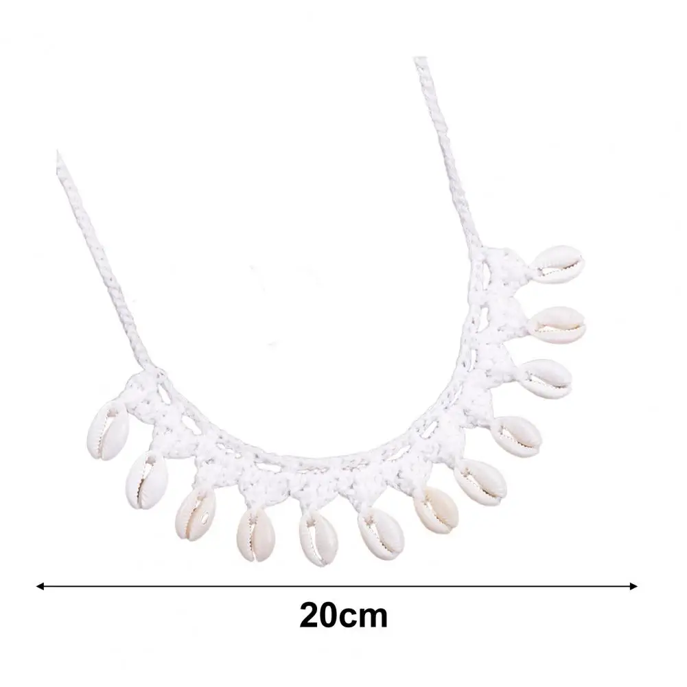 Shell Necklace Handmade Natural Shell Choker Necklaces for Women Boho Sea Cowrie Shell Jewelry Set with Rope Chain Summer Beach