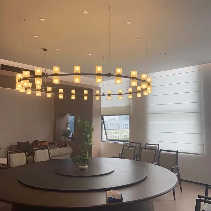 Chinese dining room round living room lamps