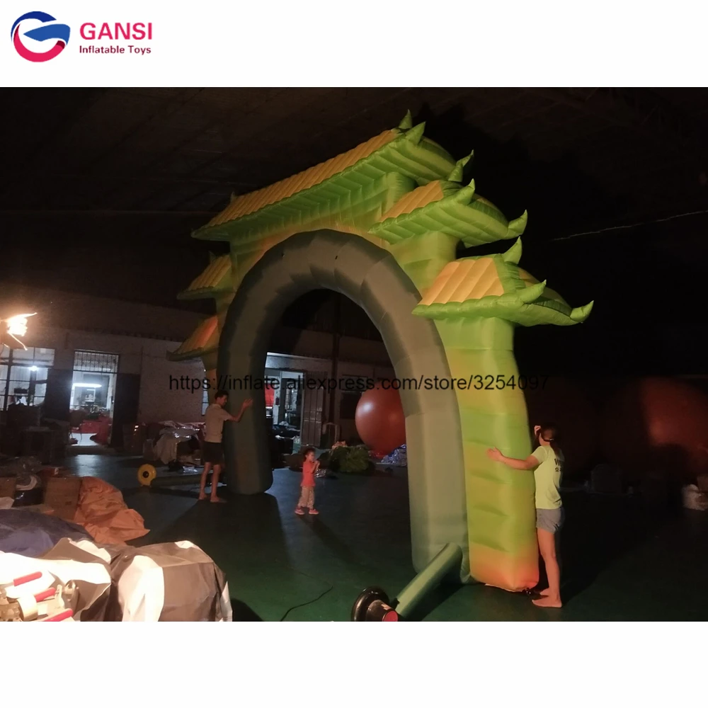 Cheap 8m large outdoor light arch factory price inflatable event arch with led