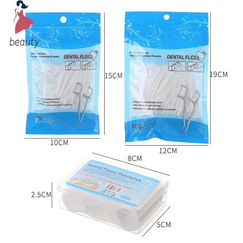 Escolhas Dental Floss, Palitos, Dentes Stick, Limpeza Dental, Escova Interdental, Cuidados de Higiene Oral, 50 Pcs, 100Pcs