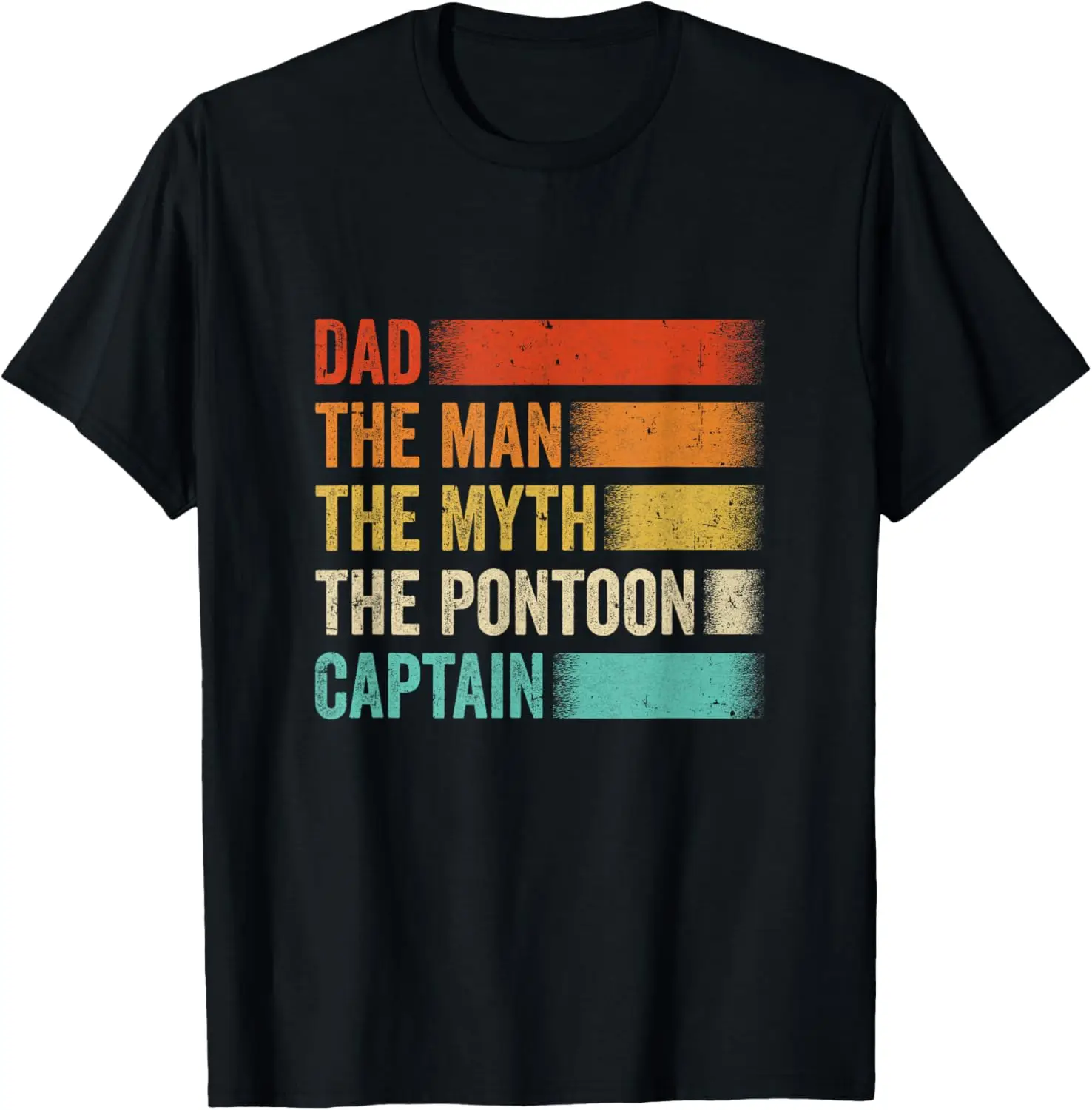 Dad Man Myth Pontoon Captain Funny Pontoon For Men Vintage T-Shirt