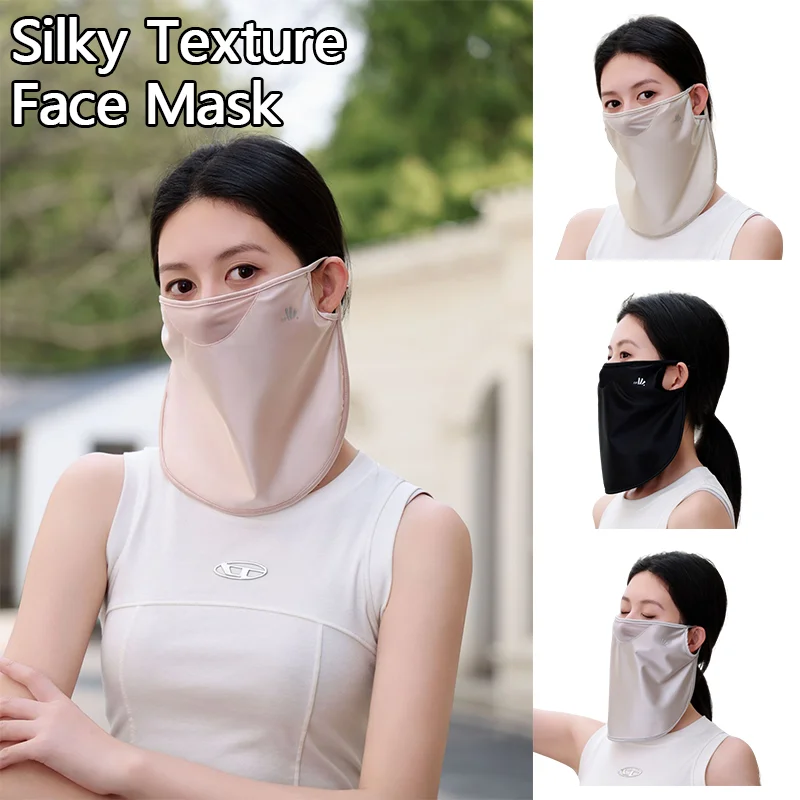 Ice Slik Mask Women Elegant Anti-UV Driving Face Cover Nackenschutz Atmungsaktive Sonnenschutz-Kühlmaske für Outdoor-Wanderungen