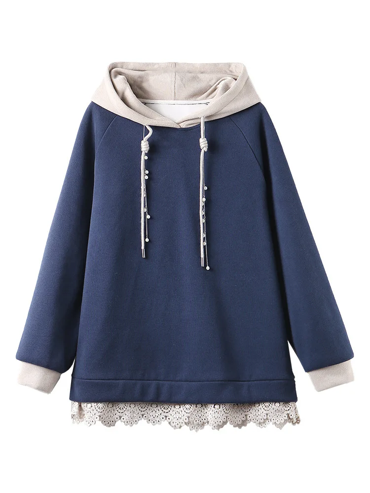 

Women Clothing New Fashionable Style Spring and Autumn Velvet Hoodie Patchwork Hoodie Coat Loose Casual Simple Women Clothes