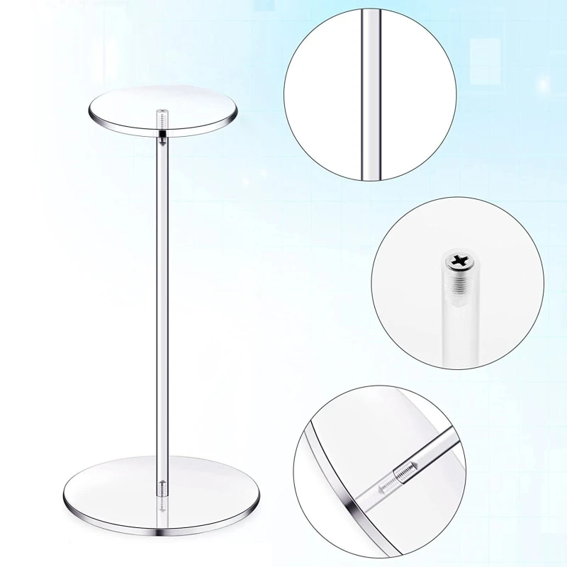 Premium Clear Round Acrylic Pedestal Display Riser Stands Hat Rack Tabletop Display Rack Tabletop Hat Display Dropship