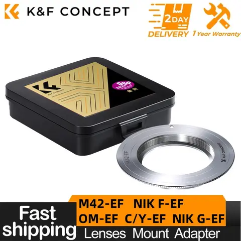 K&F Concept Lens Adapter for M42 Nikon F AI NIK G Contax Yashica C/Y Olympus OM Lenses to Canon EOS EF EF-S 1300D Cameras Mount