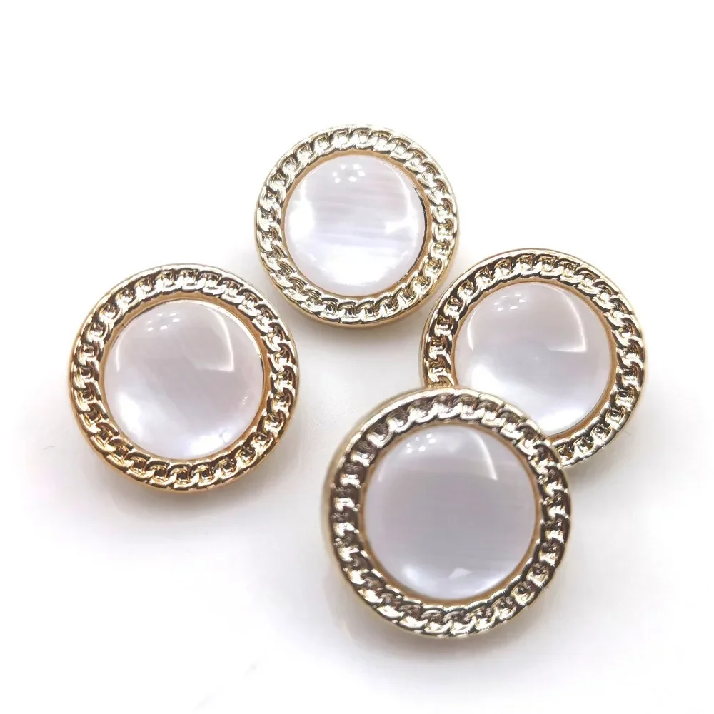 10pcs Fashionable Shank Buttons Opal-like Plastic Beautiful Round Buttons Woman Garment Accessories